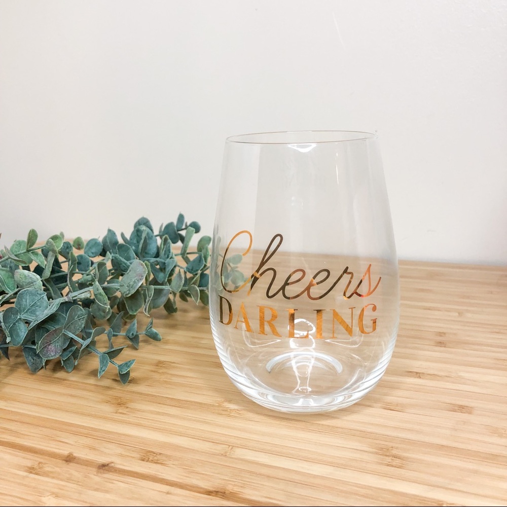 Indigo ‘Cheers, Darling!’ Wine Glass Cup | New with Box - Picture 2 of 4